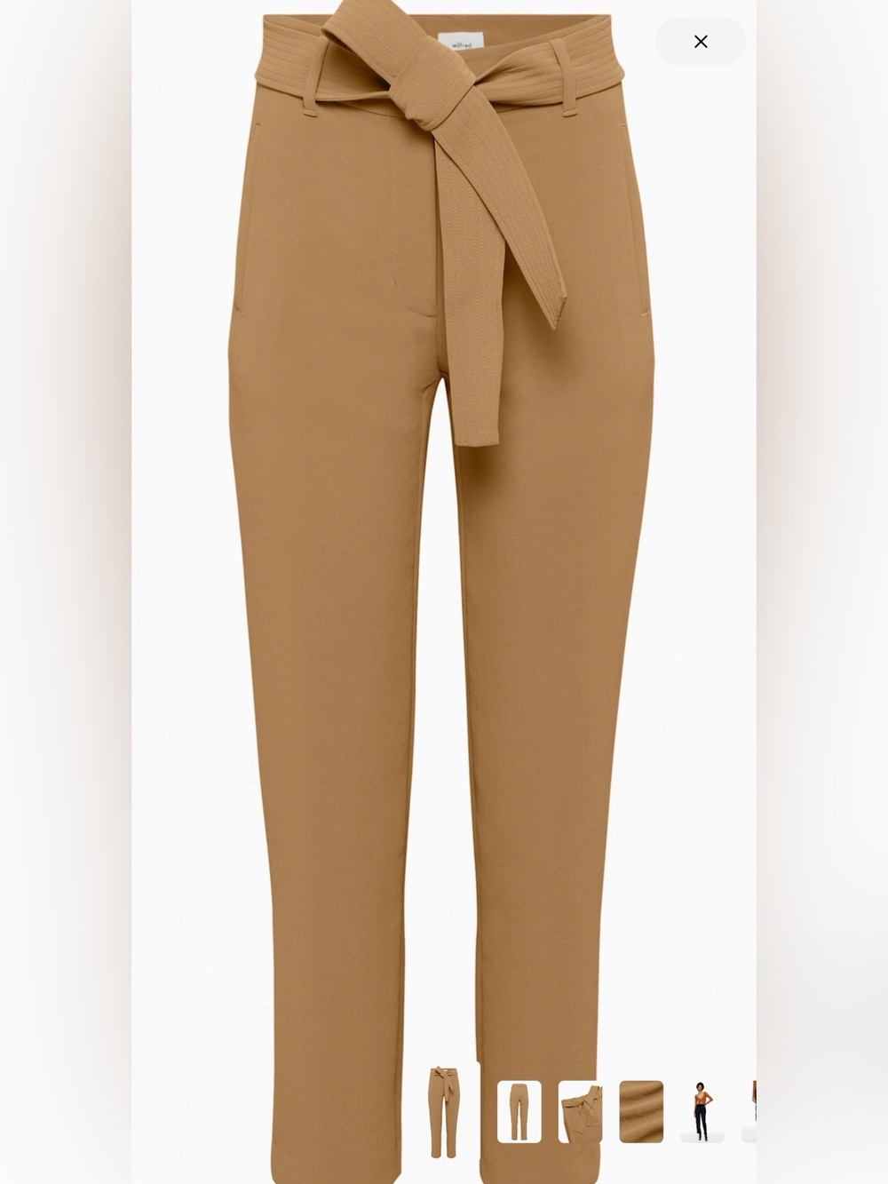 Wilfred High-Rise Tie-Waist Pants - Camel